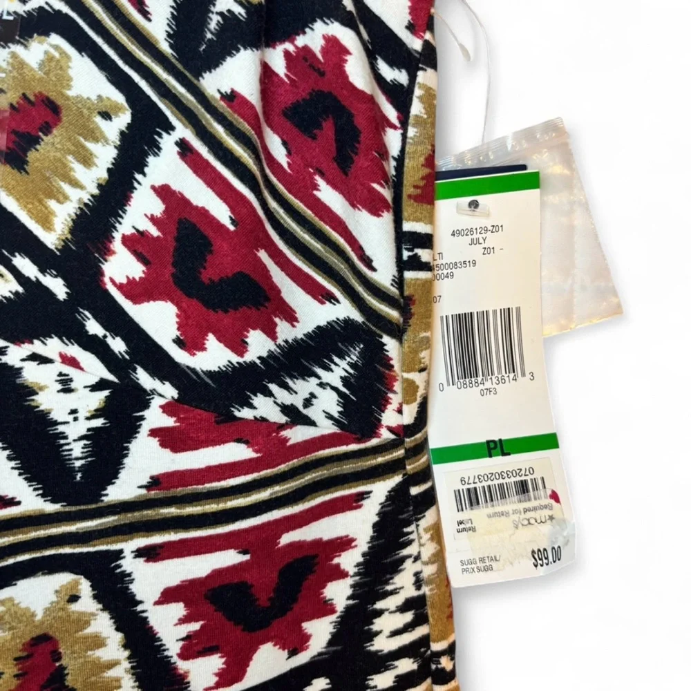 NWT Jones New York Multicolor Geometric Midi Dress Petite Large - Picture 5 of 6
